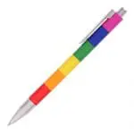 Branded rainbow ball pen in multi colours with printed logo