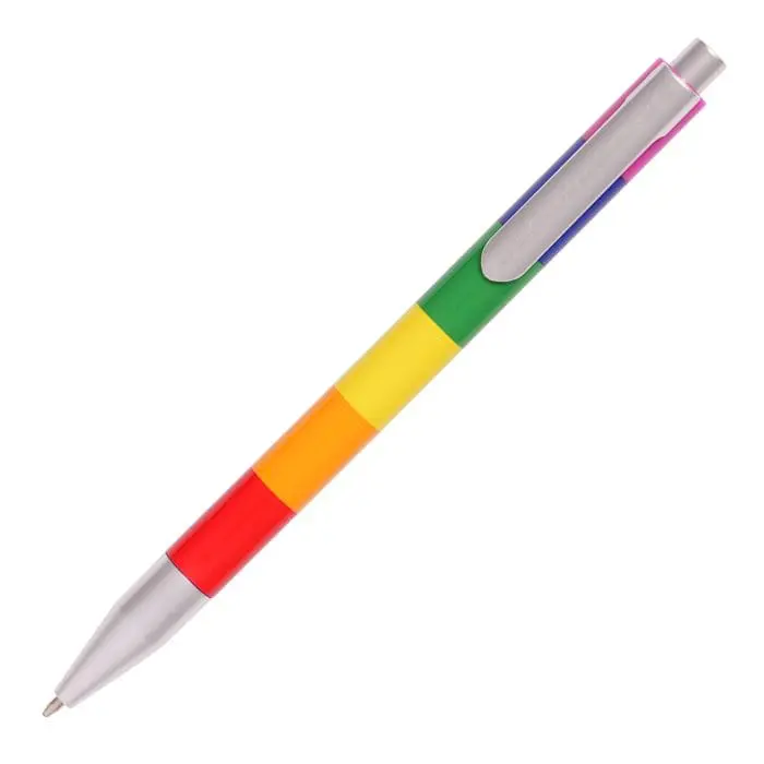 Promotional rainbow ball pen in multi colours with printed logo