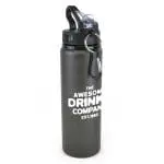 Promotional Cherub aluminium bottle 800ml in gunmetal with carabiner and printed logo