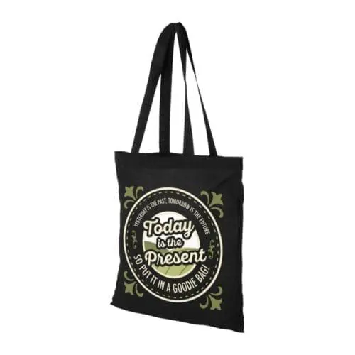 Printed Coloured Cotton Shopper Tote Bags in black with printed logo