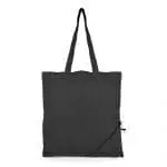 Promotional coloured foldable shopping bag in black with printed logo