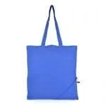 Promotional coloured foldable shopping bag in blue with printed logo