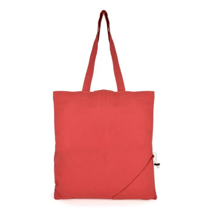 Promotional coloured foldable shopping bag in red with printed logo