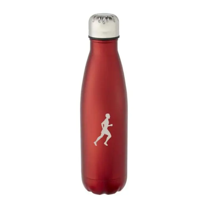 Promotional Cove Steel Vacuum Insulated Bottle 500ml in red with printed logo