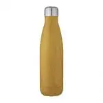 Promotional Cove Vacuum Bottle with Wood Pattern 500ml in wood with printed logo and silver lid