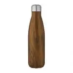 Printed Cove Vacuum Bottle with Wood Pattern 500ml in wood with printed logo