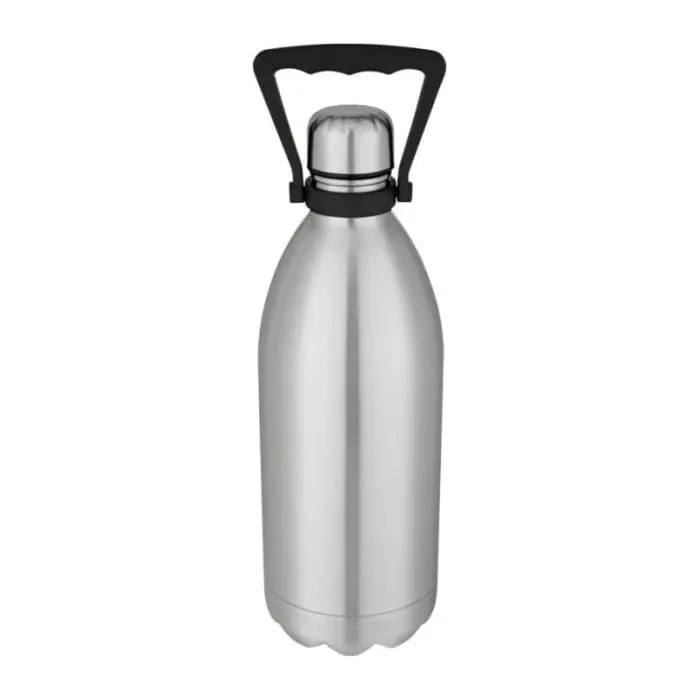 Promotional Cove Vacuum Insulated Bottle 1.5L in silver with printed logo or design