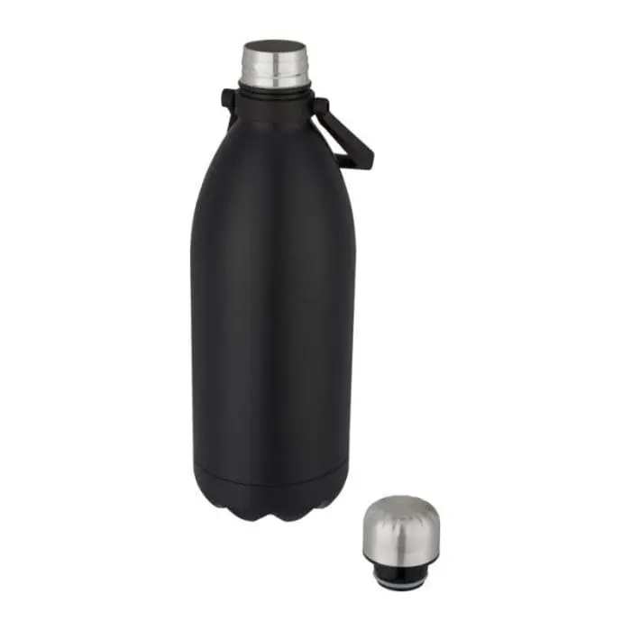 Promotional Cove Vacuum Insulated Bottle 1.5L in black with printed logo or design