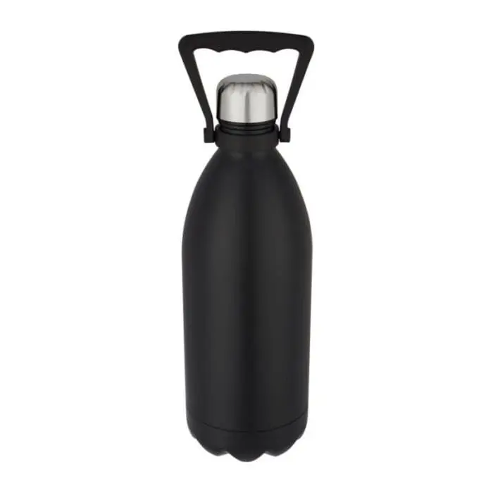 Promotional Cove Vacuum Insulated Bottle 1.5L in black with printed logo or design