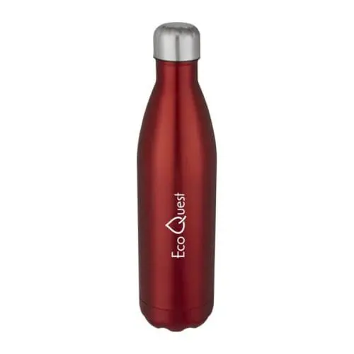 Printed Cove Vacuum Insulated Water Bottle 750ml in red with printed logo