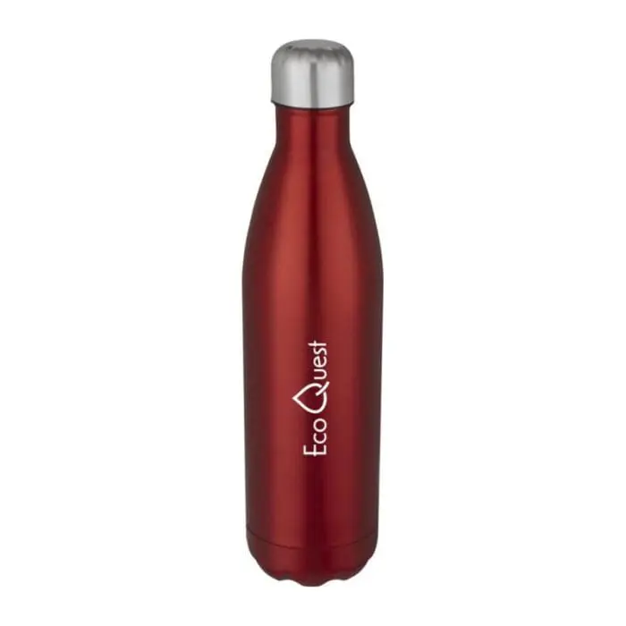 Printed Cove Vacuum Insulated Water Bottle 750ml in red with printed logo