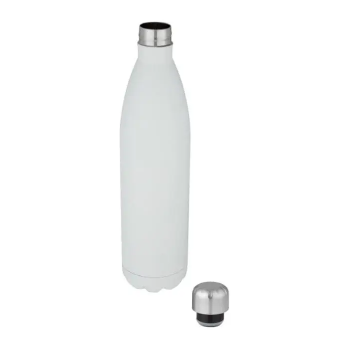 Branded Cove Vacuum Water Bottle 1L in various colours with silver lid and printed logo