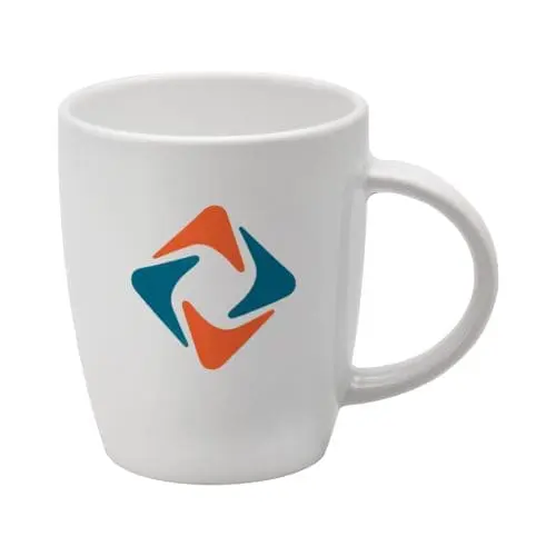 Promotional white Darwin mug with printed logo or design