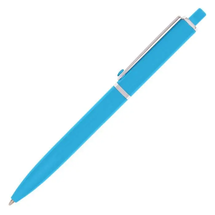 Branded Dottie ball pen in light blue with printed logo