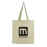 Promotional jute and cotton shopper bag in natural with printed logo