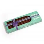 Branded milk chocolate Eco 12 Baton Bar with printed logo on box