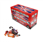 Promotional eco bus shaped box with Celebrations chocolates and printed logo