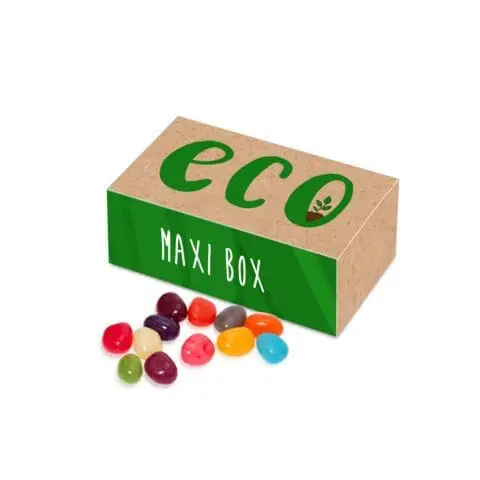 Personalised eco maxi box with jelly beans sweets and printed logo