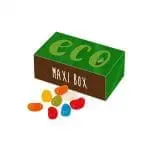 Branded eco maxi box with jolly beans and printed logo to box