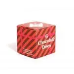 Customised eco maxi cube gift box with chocolate discs printed with logo