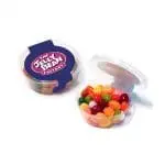 Promotional eco midi pot with jelly beans sweets and printed logo