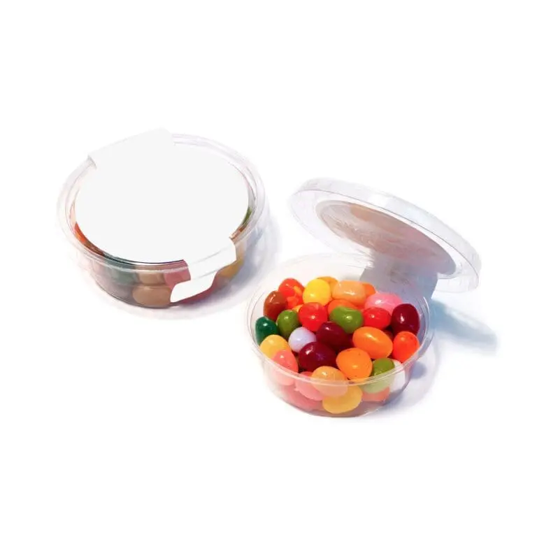 Personalised eco midi pot with jelly beans sweets and printed logo