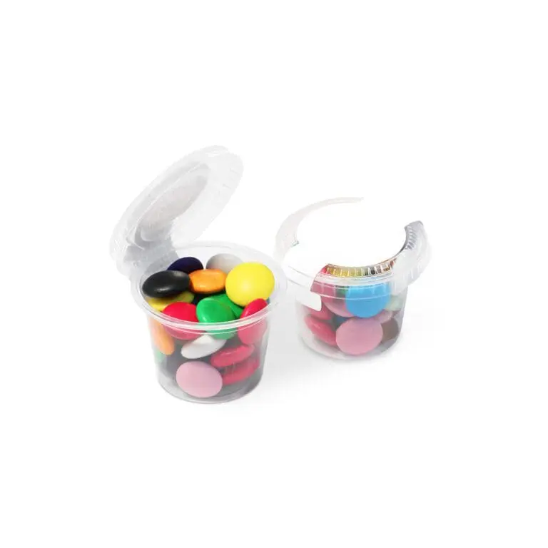 Branded eco mini pot with chocolate beanies sweets and printed logo