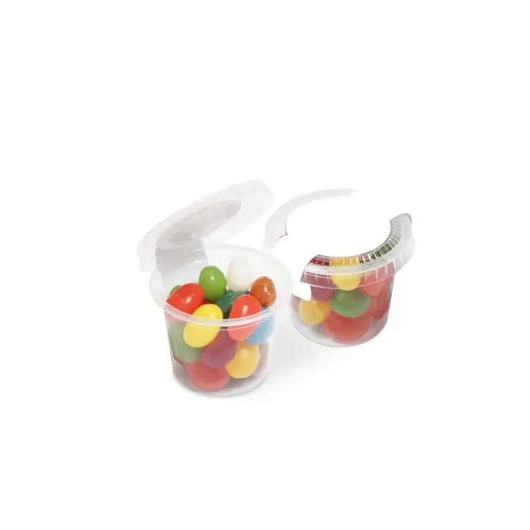 Promotional eco mini pot with jelly beans sweets and printed logo