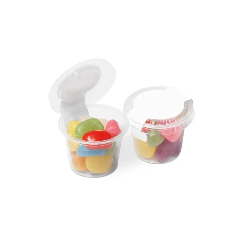 Branded eco mini pot with jolly beans sweets and printed logo