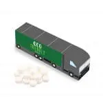 Promotional eco truck shaped box with midi mints sweets and printed logo