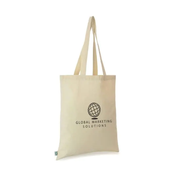 Promotional organic cotton shopper in natural with printed logo