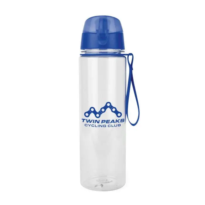 Branded Elder 725ml Bottle with Coloured Flip Top and a clear body with Blue Lid