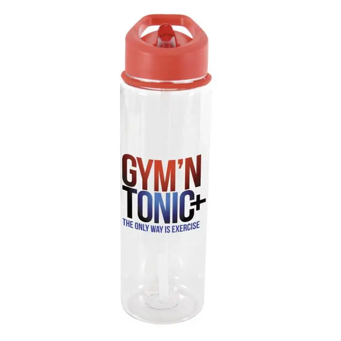 Branded Evander 725ml Sports Bottle with Sipper and Straw and full-colour rotary print