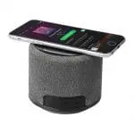 Promotional wireless charging Bluetooth speaker with printed logo