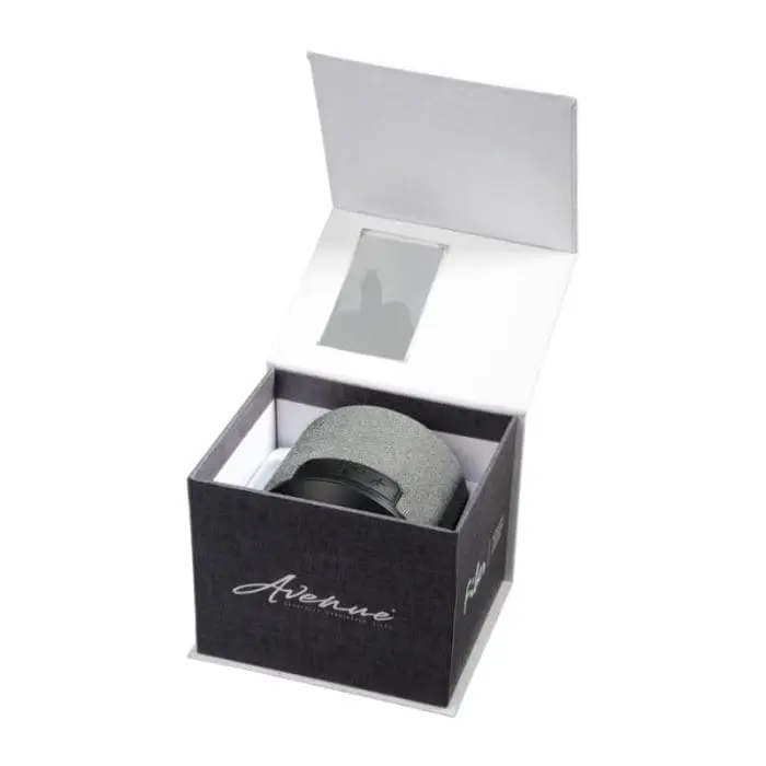 Promotional wireless Bluetooth speaker in presentation box with printed logo