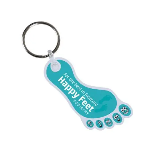 Branded Flexible Keyring in Foot Custom Shape