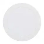 Branded white round wireless charging pad with printed logo