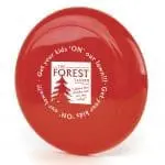 Branded Plastic Frisbee in Red with printed logo