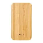 Promotional Future 6000 mAh bamboo and fabric wireless powerbank with printed logo