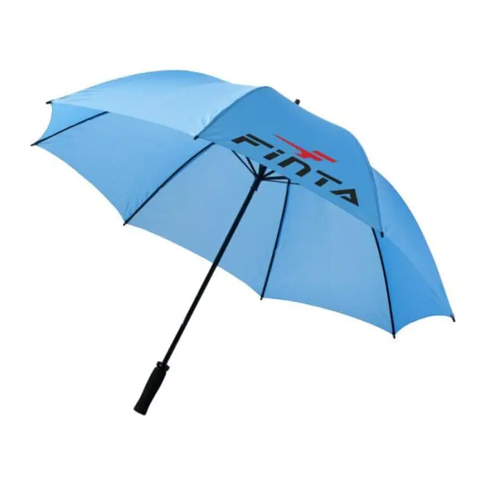 Printed golf umbrella with EVA handle in light blue with printed logo