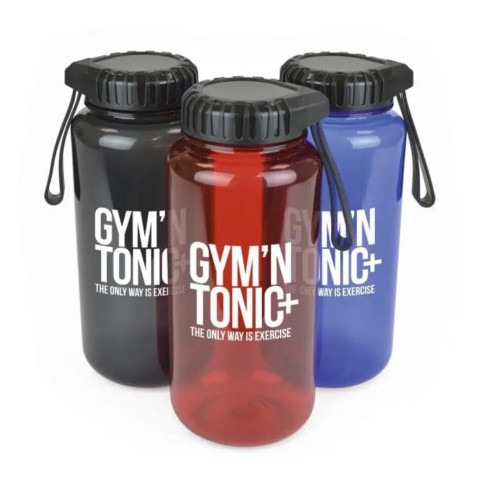 Branded Gowing 950ml Gym Bottle with a Black lid Colour Range