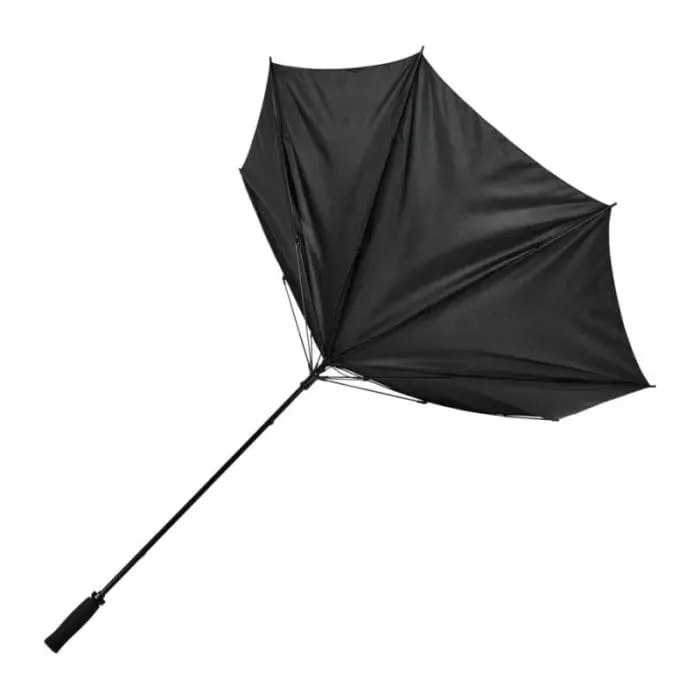 Branded Grace windproof golf umbrella in black with printed logo