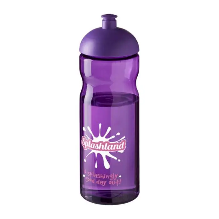 Promotional H2O Active Base Dome Lid Bottle in purple with purple lid and printed logo