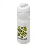 Printed H2O Active Base Flip Lid Bottle 650ml in white with white lid and printed logo