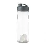 Promotional Base Flip Lid Shaker Bottle 650ml in clear with coloured lid and printed logo