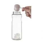 Branded Base Flip Lid Shaker Bottle 650ml in clear with coloured lid and white mixer and printed logo or design