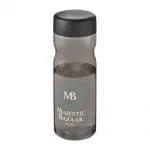 Branded H2O Active Base Screw Cap Bottle in grey with black lid and printed logo