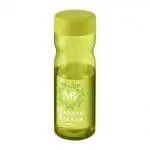 Branded H2O Active Base Screw Cap Bottle in light green with light green lid and printed logo