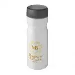 Printed H2O Active Base Screw Cap Bottle 650ml in white with grey lid and printed logo