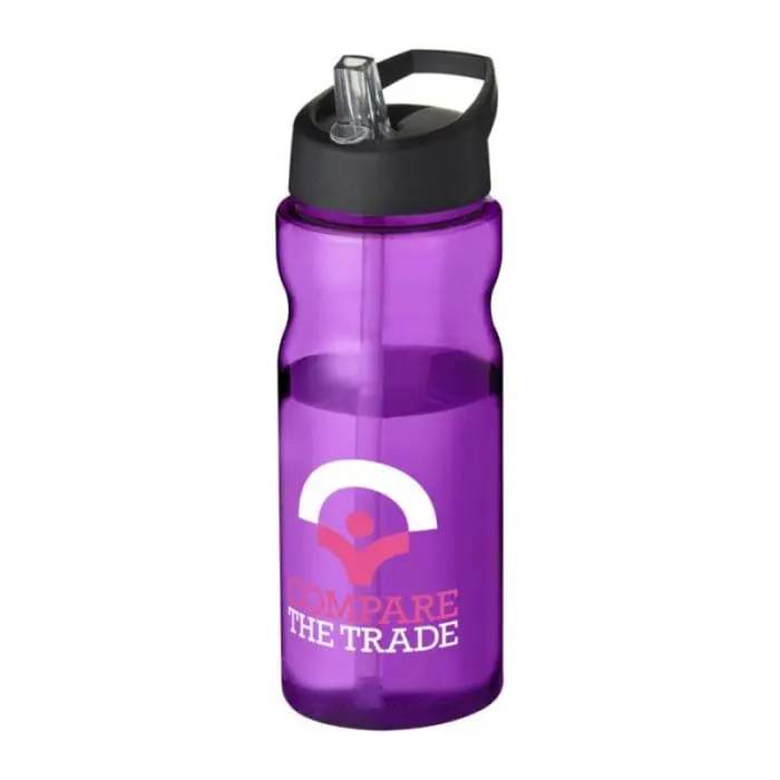 Promotional H2O Active Base Spout Lid Bottle in purple with black lid and printed logo